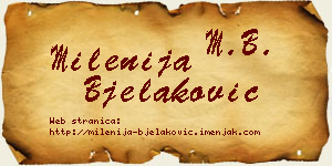 Milenija Bjelaković vizit kartica